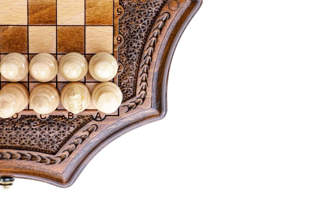Handmade Chess Set With Star-Shaped 24 cm / 9.4" - Unumperfectus