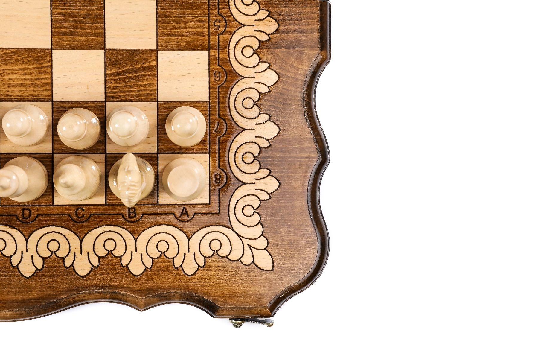 Wooden Chess Set with Contour Outline 19.7" | 50 cm - Unumperfectus