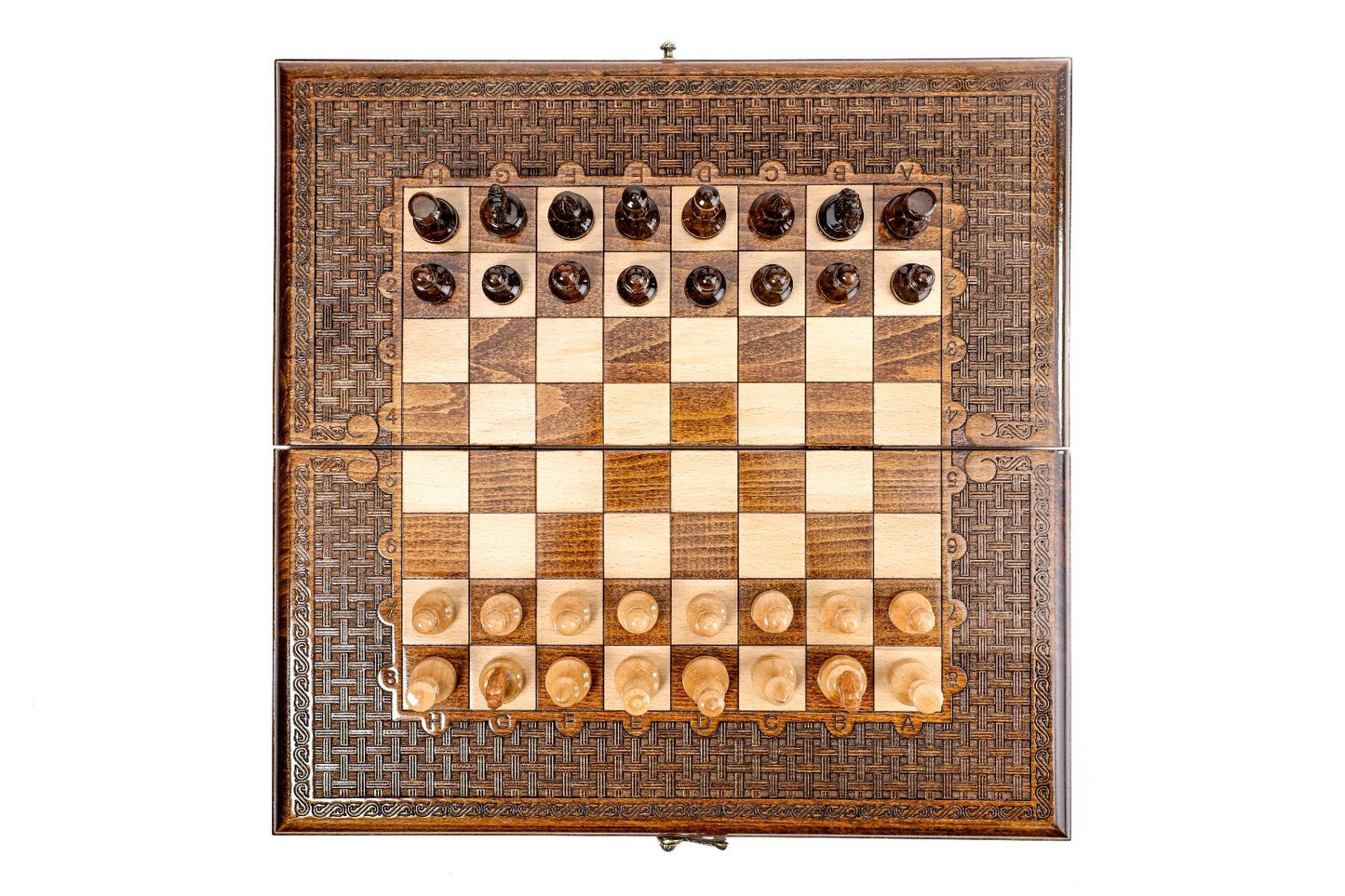 Chess-backgammon with an ornamental braid pattern classic
