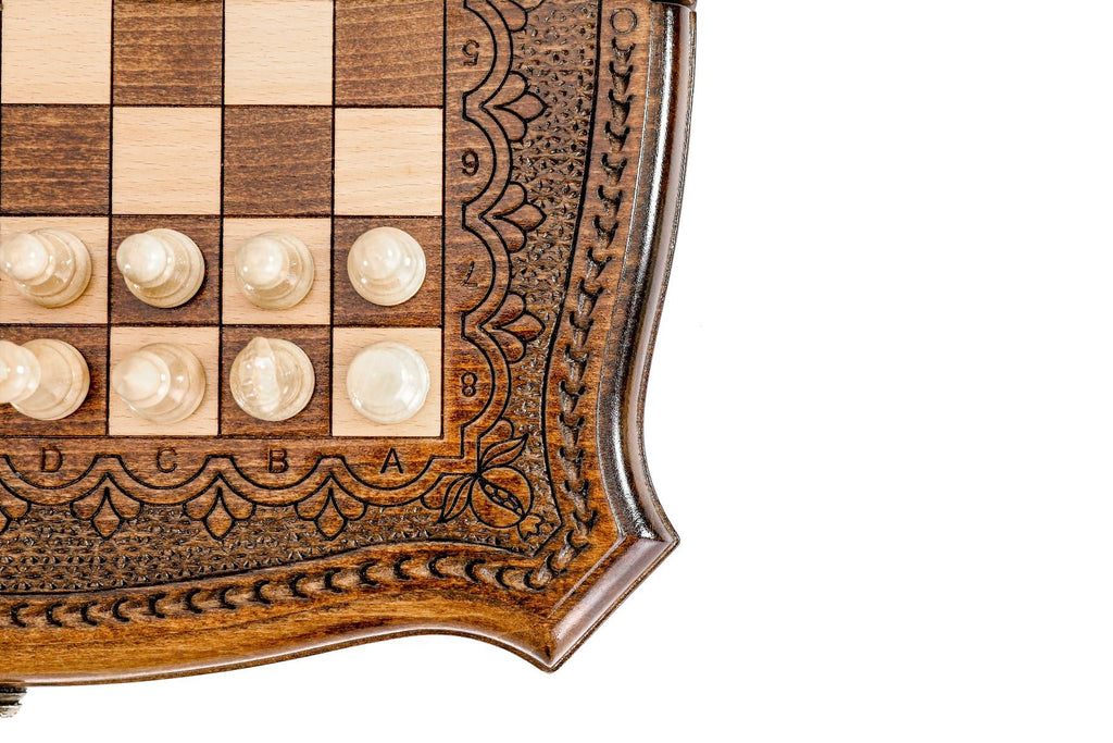 Carved Chess Set Contour Outline 30 cm | 11.8" - Unumperfectus