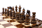 Side profile of the luxury carved chess table