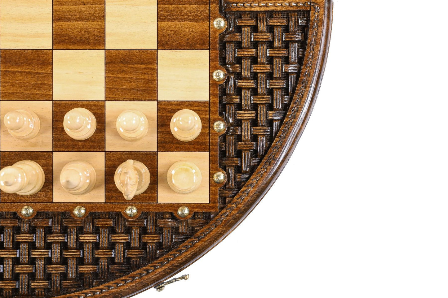 Unique Circular Carved & Handmade Chess Set - Artistic Design
