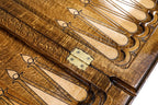 Carved Rococo backgammon set - side profile showing the craftsmanship
