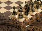 Artisan lion chess table handmade in Armenia
