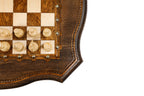 Walnut chess table as an elegant furniture piece