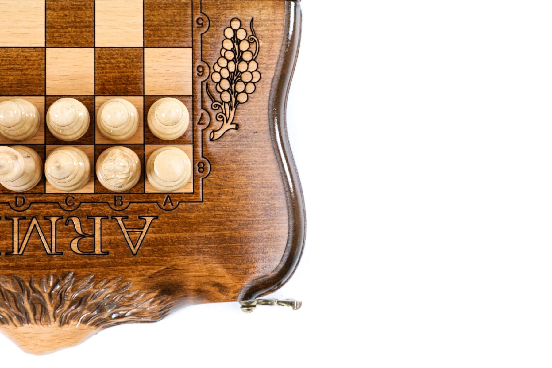 Wooden Chess Set & Backgammon With Mount Ararat 30 cm | 11.8" - Unumperfectus