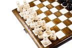 Classic Foldable chess set - detail of the carved border