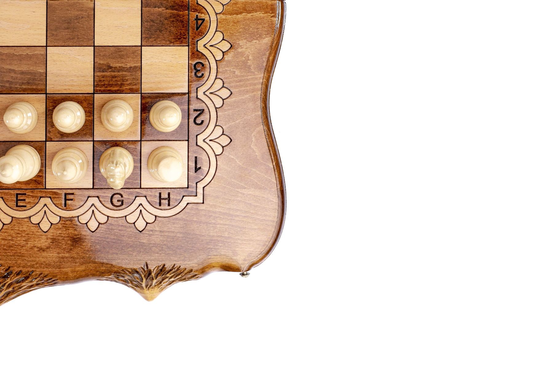 Wooden Chess & Backgammon Set — Braid Pattern 50 cm | 19.7" - Unumperfectus