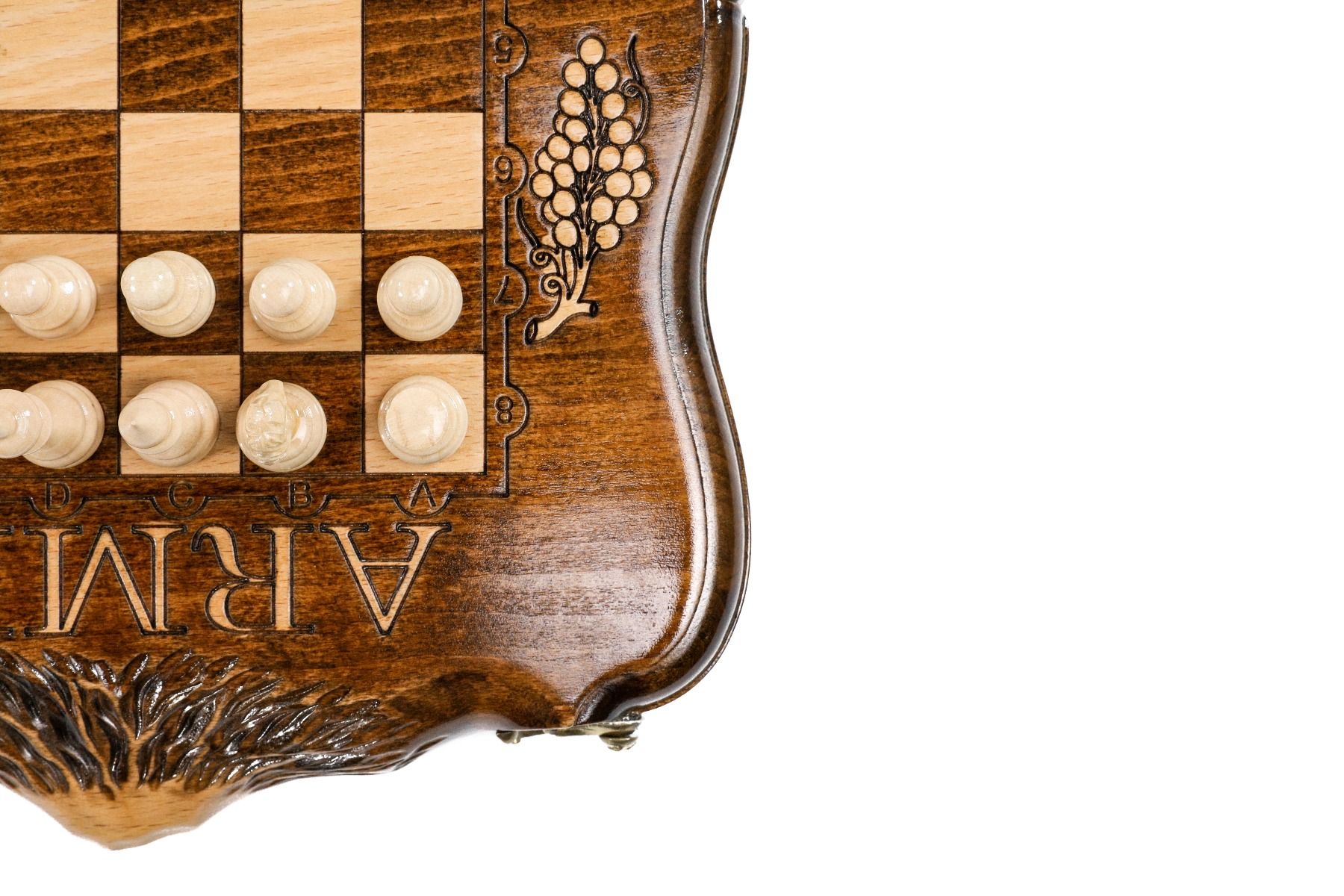 Mount Ararat Wooden Chess & Backgammon Board | Copyrighted Outline - Unumperfectus