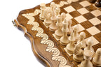 Wooden Chess Set with Contour Outline 19.7" | 50 cm