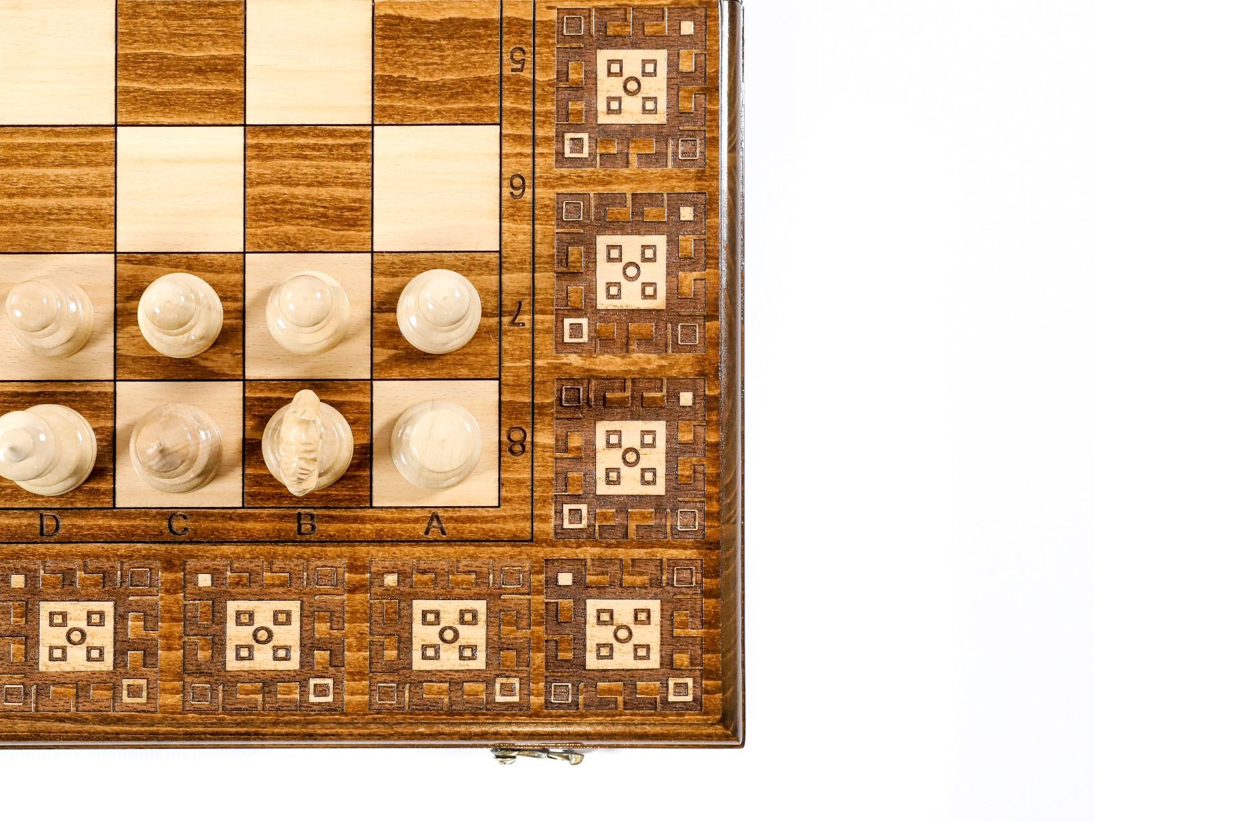 Classic Carpet Wooden Chess & Backgammon Board - Unumperfectus