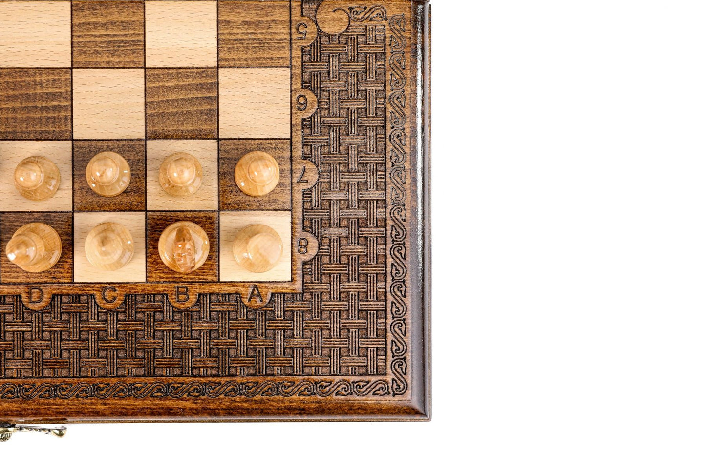Chess-backgammon with an ornamental braid pattern classic