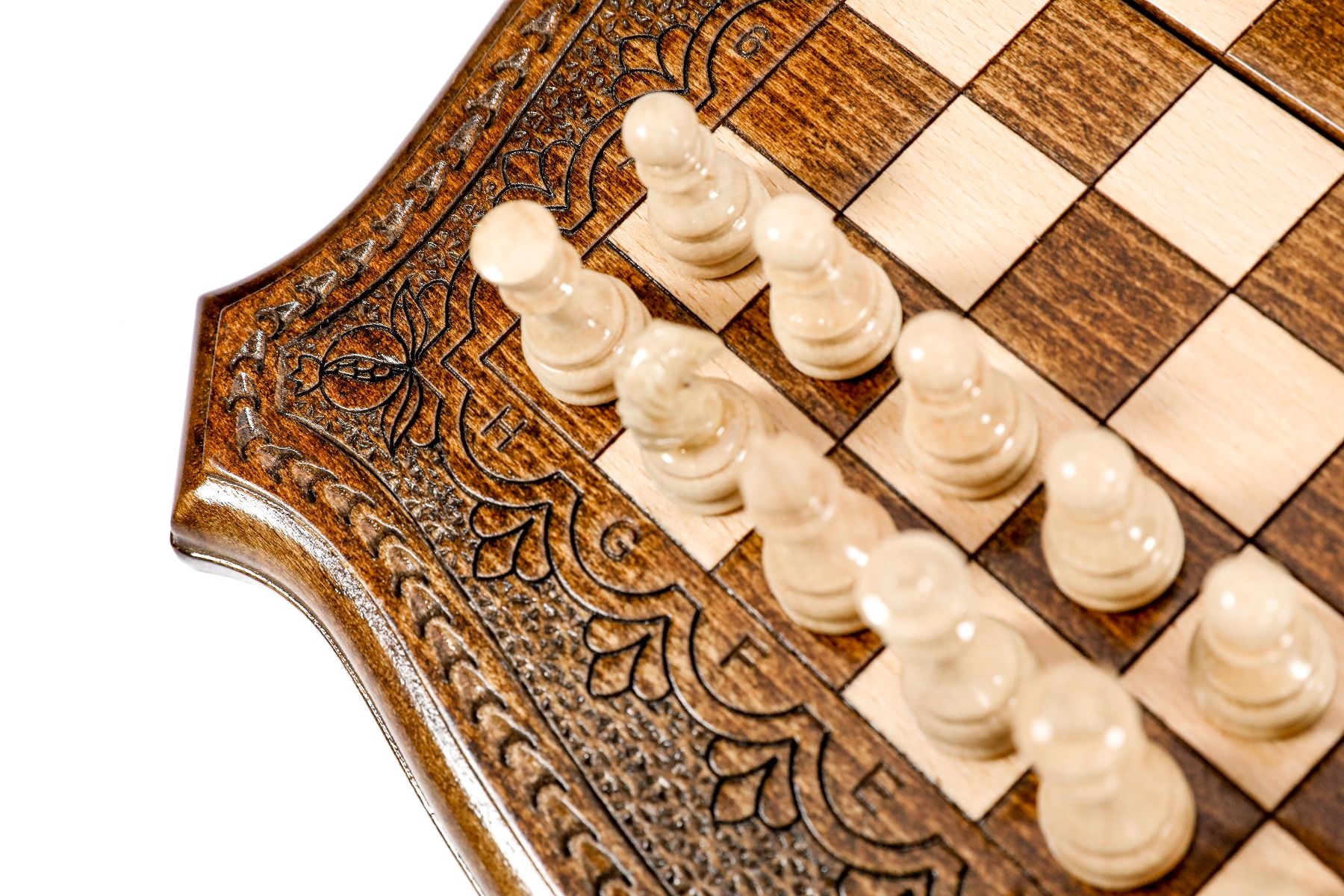 Carved Chess Set Contour Outline 30 cm | 11.8" - Unumperfectus