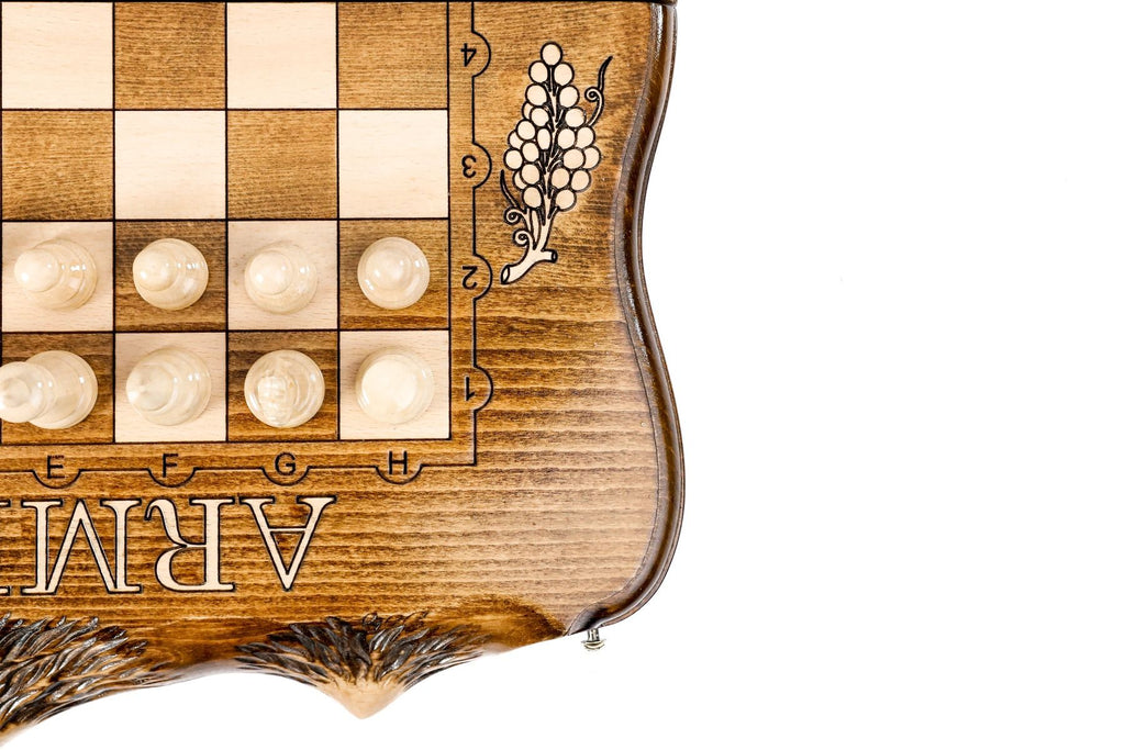 Mount Ararat Wooden Chess & Backgammon Board - Unumperfectus