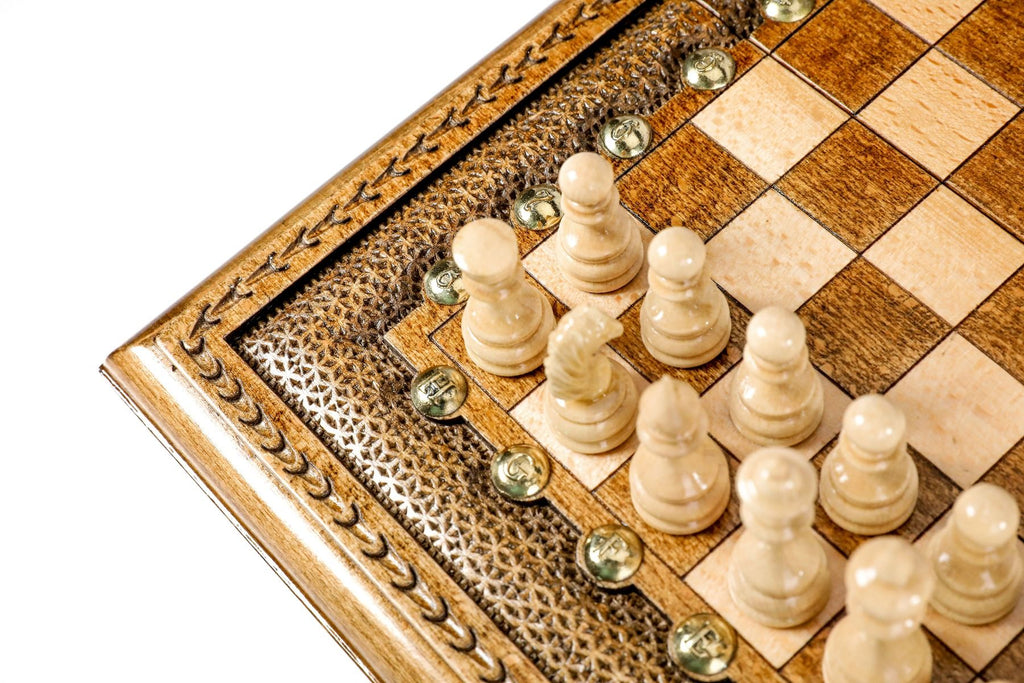 Wooden Carved Chess Set Classic 30 cm / 11.8" - Unumperfectus