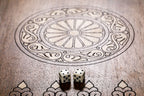 Etchmiadzin Coat of Arms backgammon board - close-up of the carved design