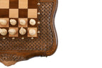 Chess Braid Pattern Mount Ararat chess and backgammon set - detail of the carved border