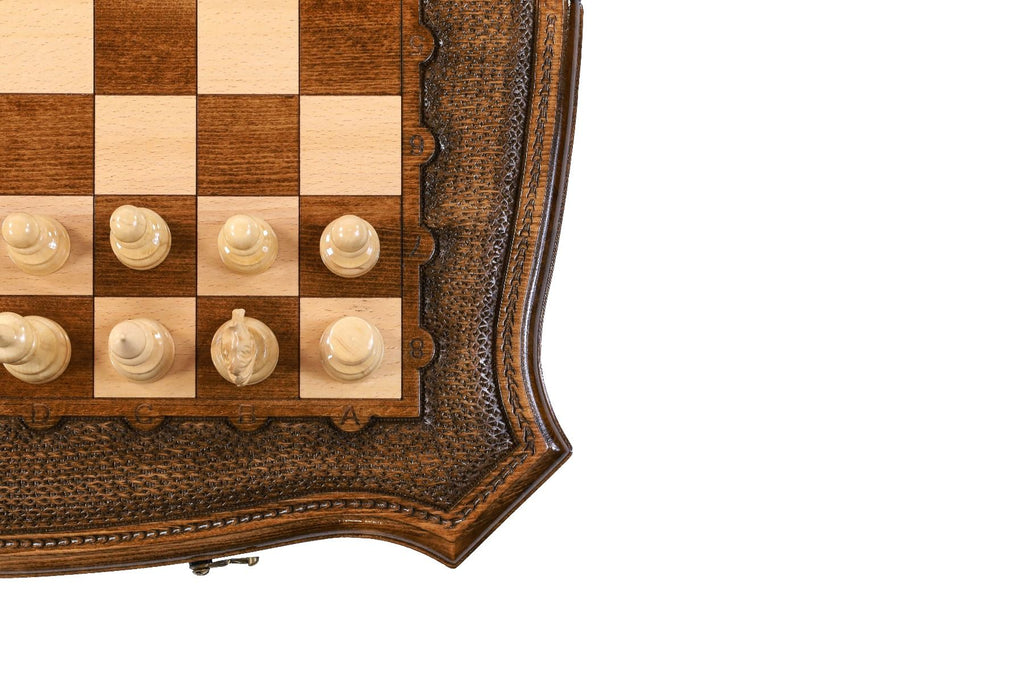 Carved Wooden Chess Set & Backgammon 60 cm / 24.7" - Unumperfectus