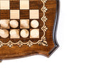 Chess chess and backgammon set - detail of the carved border
