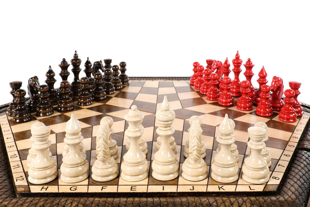 Wooden Chess Set For Three Player 60 cm | 24.7" - Unumperfectus