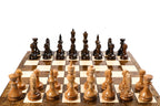 Timeless chess set on display with detailed craftsmanship