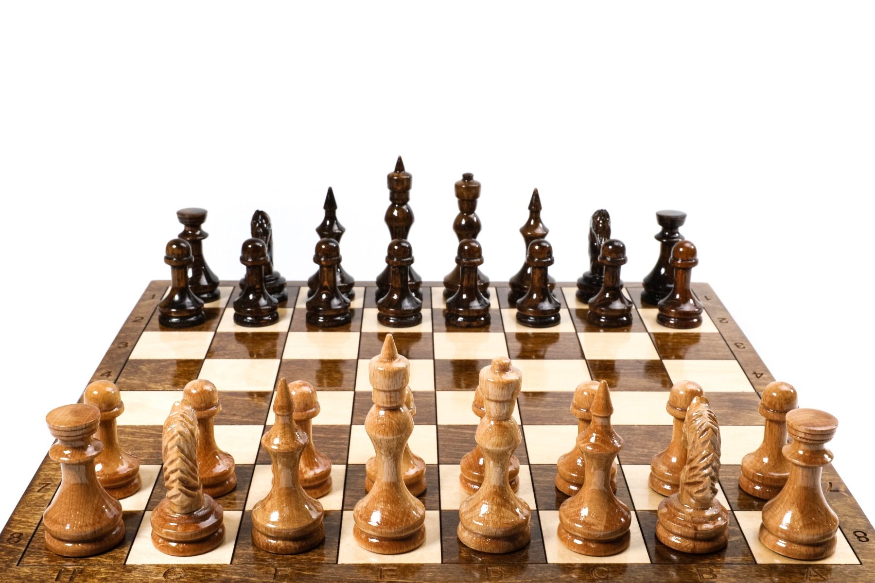 Timeless chess set on display with detailed craftsmanship