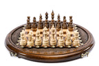 Circular Shaped / chess set - chess pieces set up for play