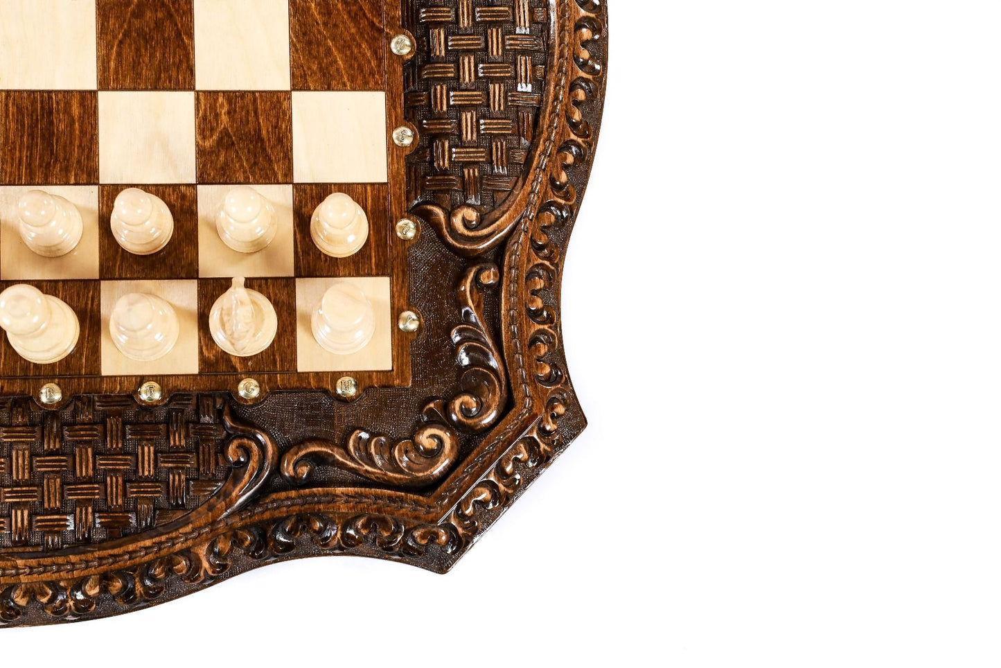 Chess Table Carved Luxurious