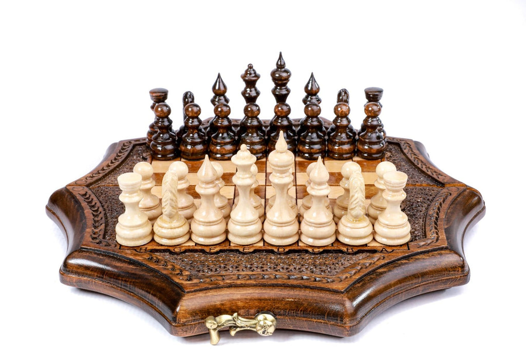 Handmade Chess Set With Star-Shaped 24 cm / 9.4" - Unumperfectus