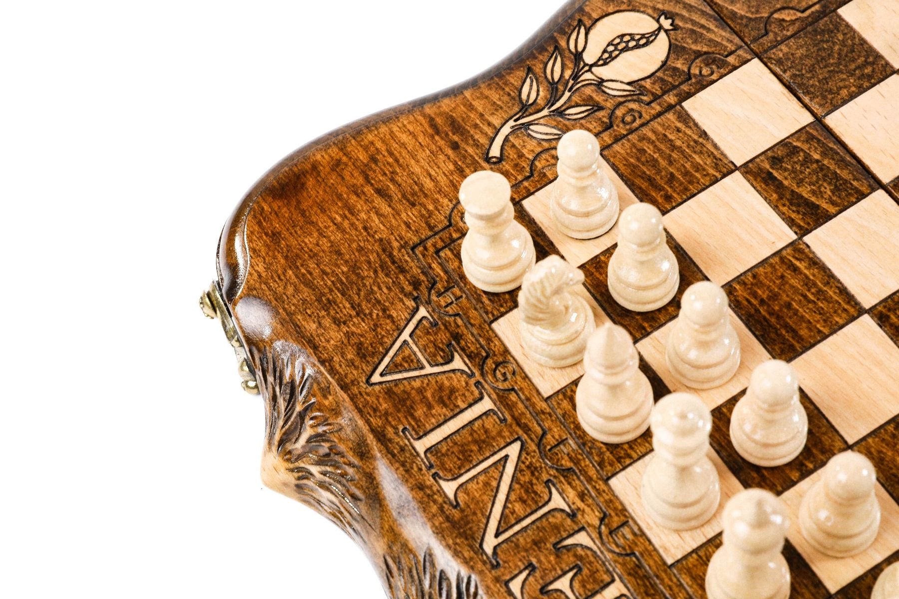 Mount Ararat Wooden Chess & Backgammon Board | Copyrighted Outline - Unumperfectus
