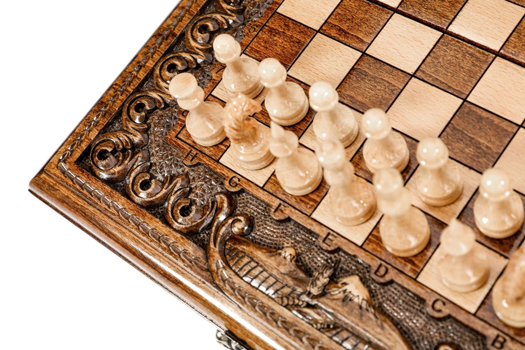 Armenian Chess & Backgammon Set with Mount Ararat 15.7" | 40 cm