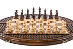 Unique Circular Carved & Handmade Chess Set - Artistic Design