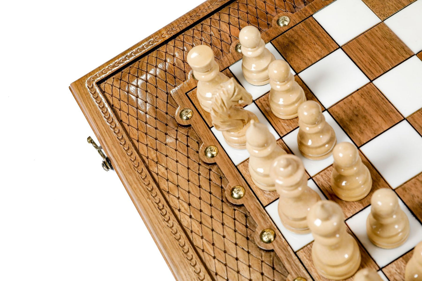 Epoxy Chess Set with Backgammon