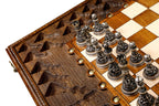 Carved Ornamental Bas Relief chess set - carrying case included