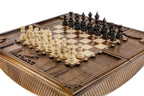 Handcrafted Armenian chess board compact storage elegant style