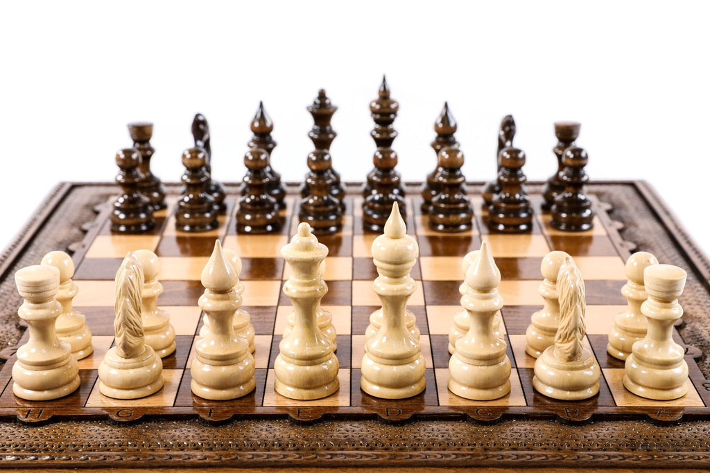 Classic Carved Chess Set 50 cm | 19.7" - Unumperfectus
