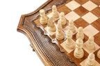 Carved / chess and backgammon set - detail of the carved border