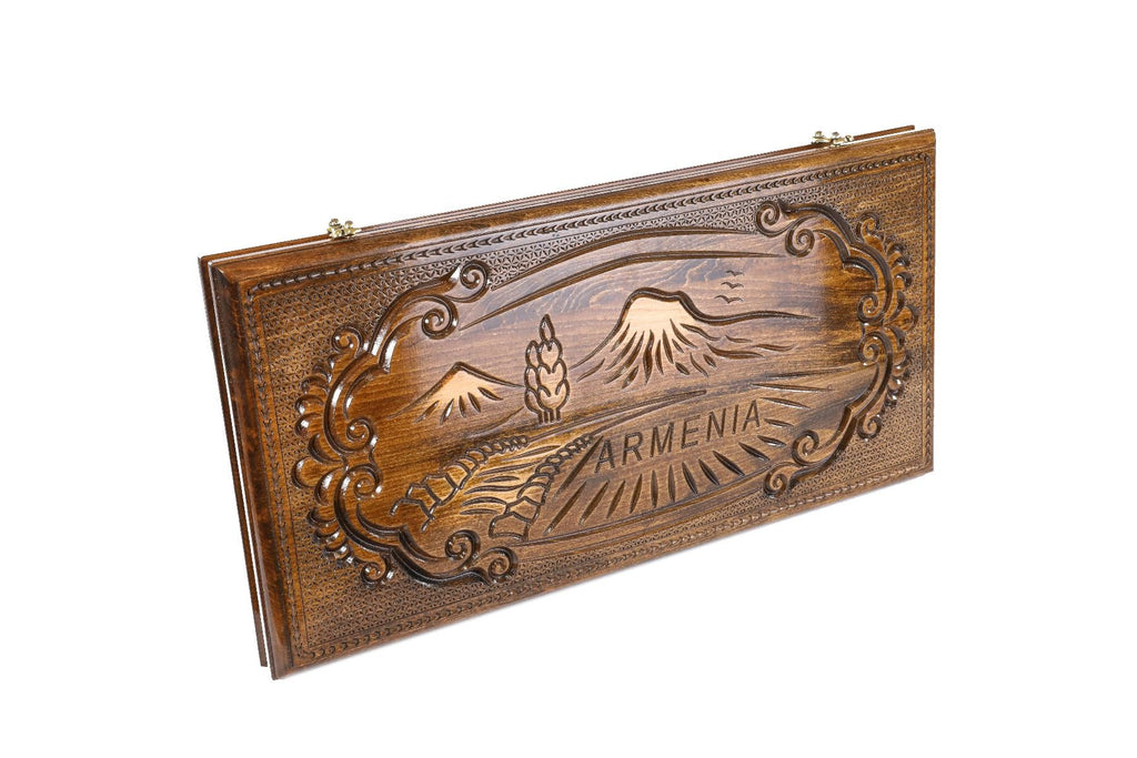 Armenian Wooden Classic Backgammon Board Ararat 23.6" | 60 cm - Unumperfectus