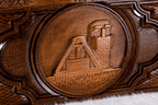 Garni Temple backgammon board - playing pieces and dice arranged on the board
