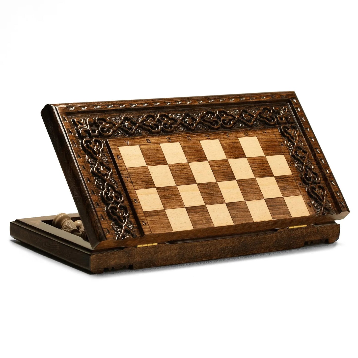 Exquisite Wooden Chess Set - Handmade Craftsmanship