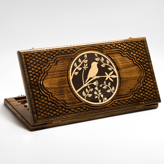 Backgammon Set - Tree and Bird - Unumperfectus