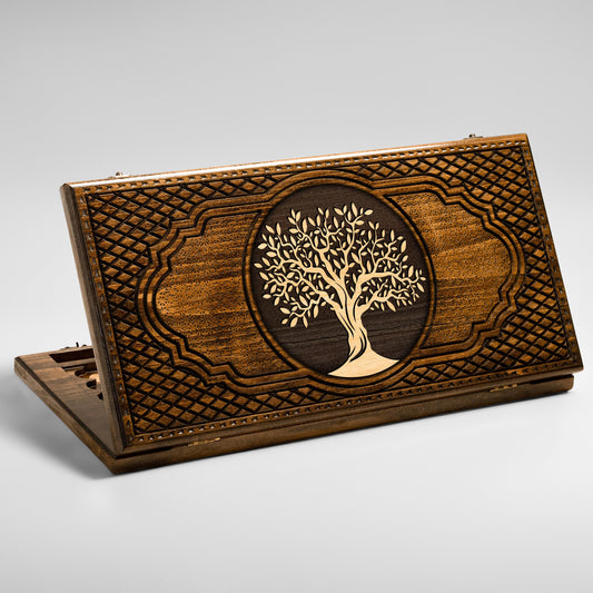 Wooden Backgammon Set - Tree - Unumperfectus