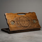 Luxury Wooden Backgammon Set with Intricate Hand-Carved Ornamental Details